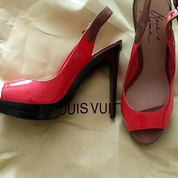 Badgley Mischka open toe pumps sz 8 - Picture 2 of 6